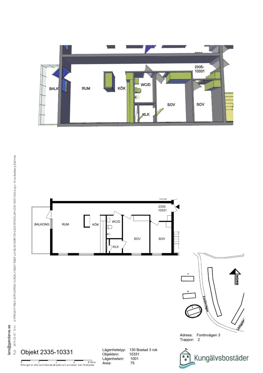 Planritning, Fontinvägen 3