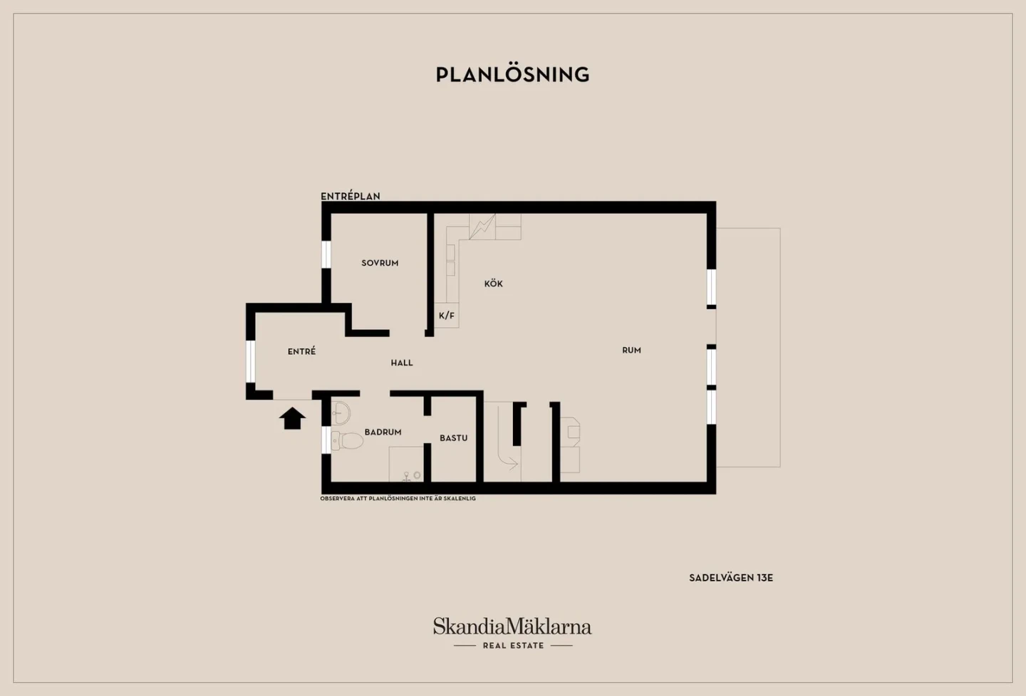 Planritning, Sadelvägen 13E
