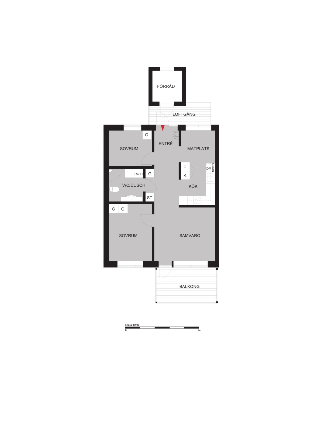 Planritning, Gästgivarevägen 4 B