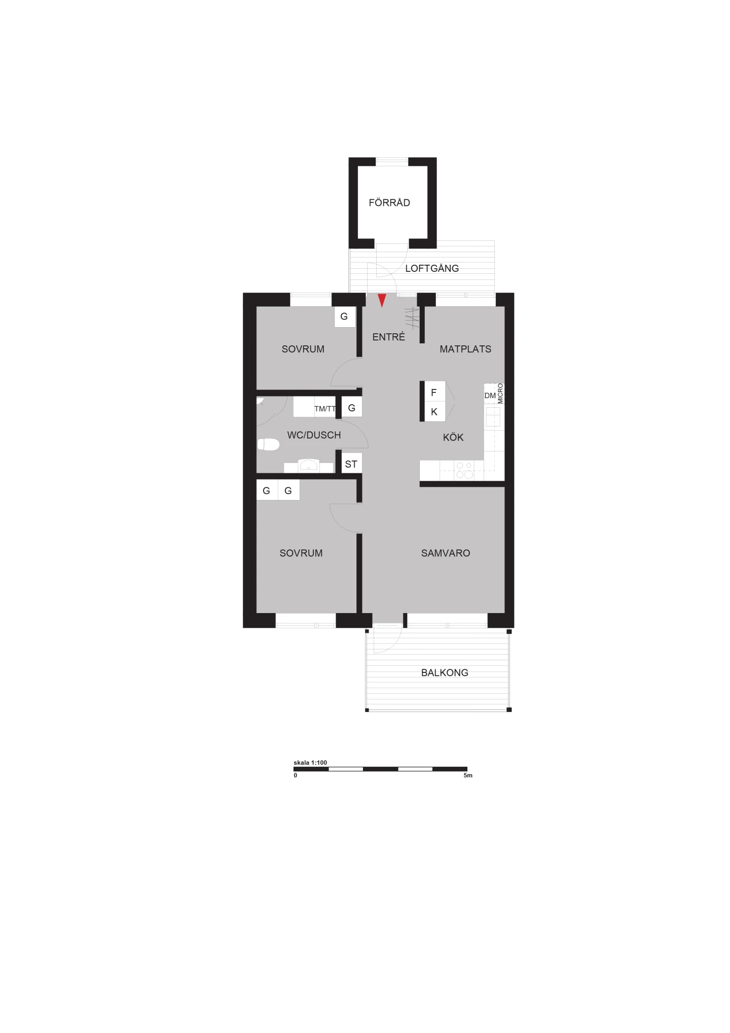 Planritning, Gästgivarevägen 4 B