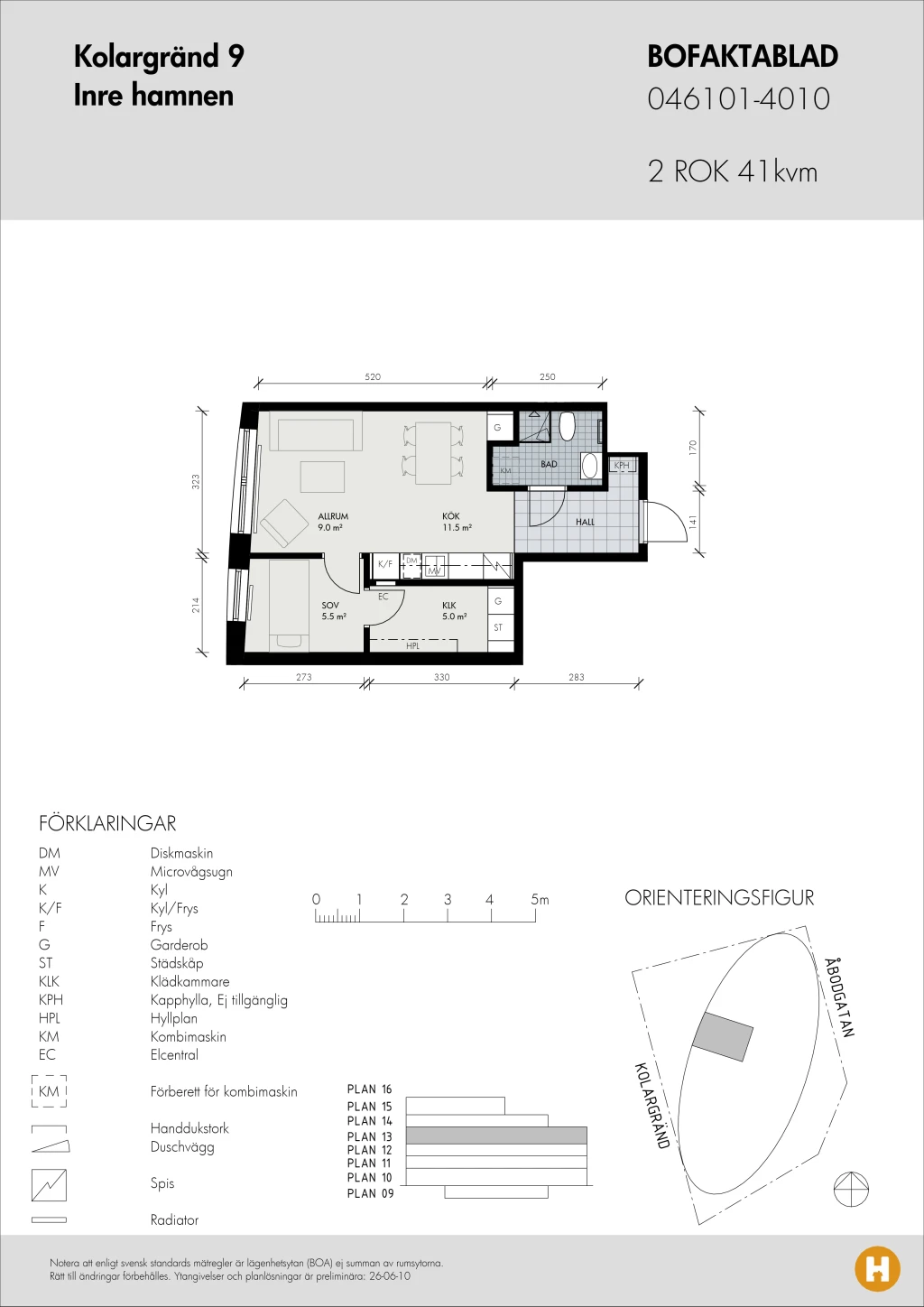 Planritning, Kolargränd 9