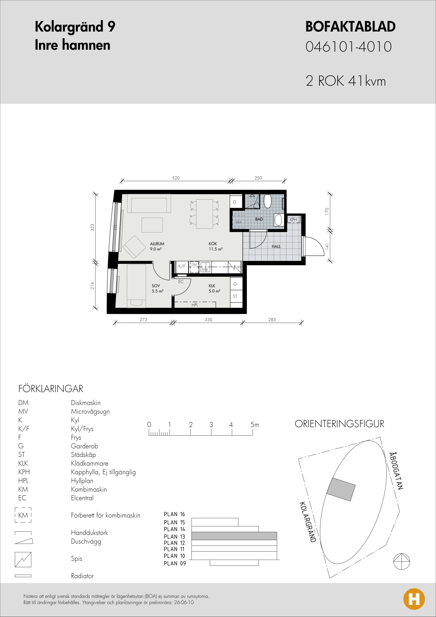 Planritning, Kolargränd 9