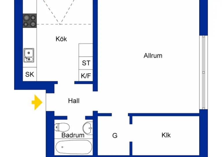 Hyresrätt med 1 rum på JAKOBSBERGSGATAN 3B i Uddevalla