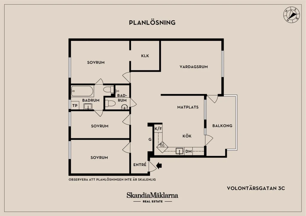 Planritning, Volontärsgatan 3C