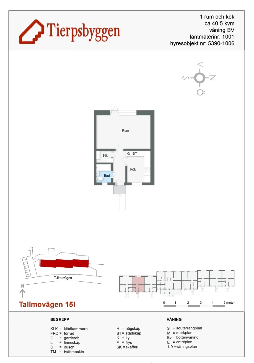 Planritning, Tallmovägen 15I