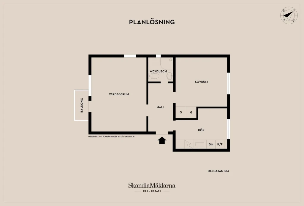 Planritning, Dalgatan 18A