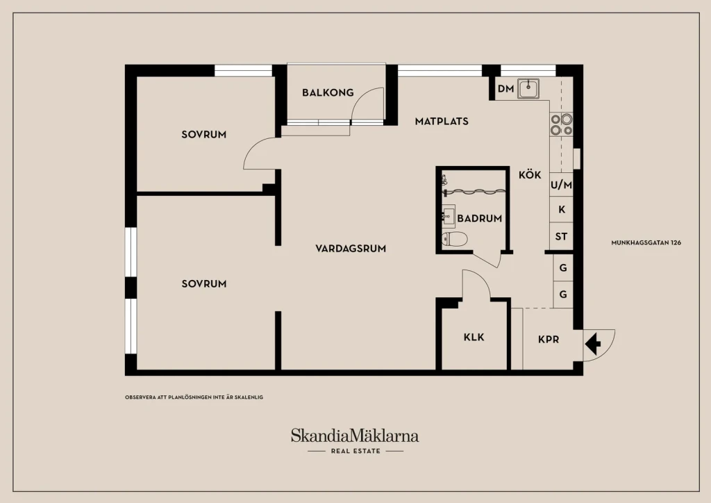 Planritning, Munkhagsgatan 126