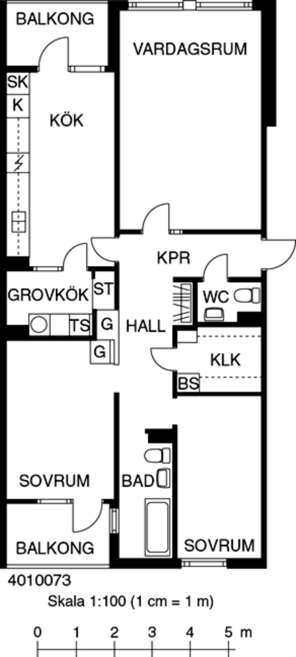 Planritning, Nackstavägen 25B