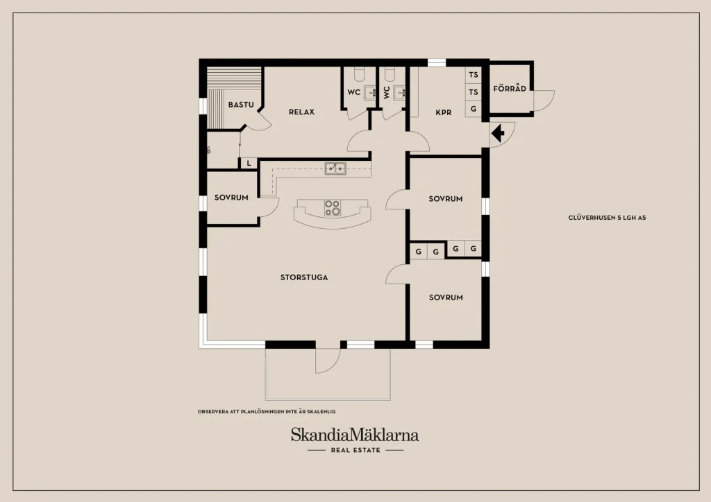 Planritning, Clüverhusen 5 lgh A5