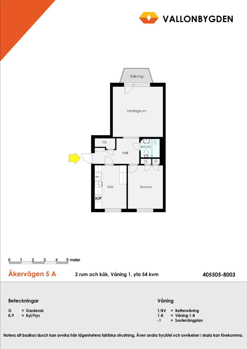 Planritning, Åkervägen 5A