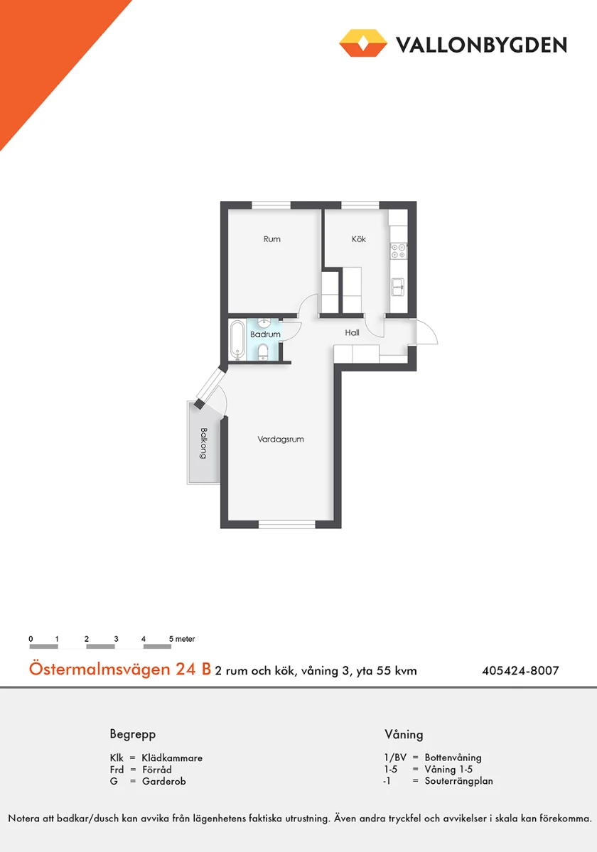 Planritning, Östermalmsvägen 24B
