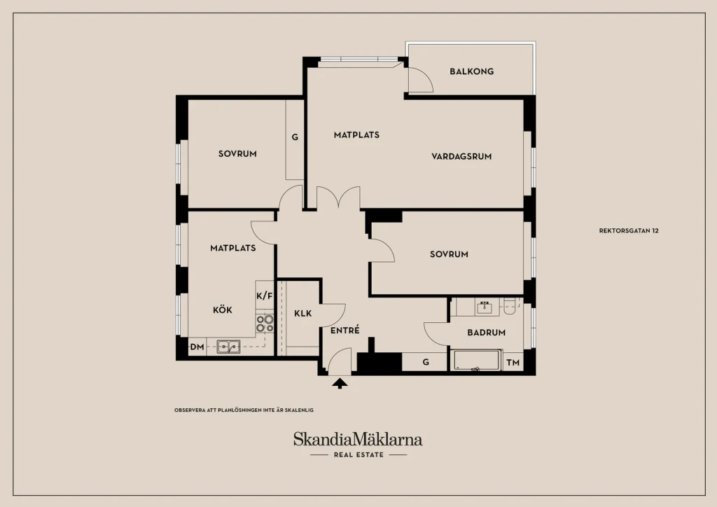 Planritning, Rektorsgatan 12
