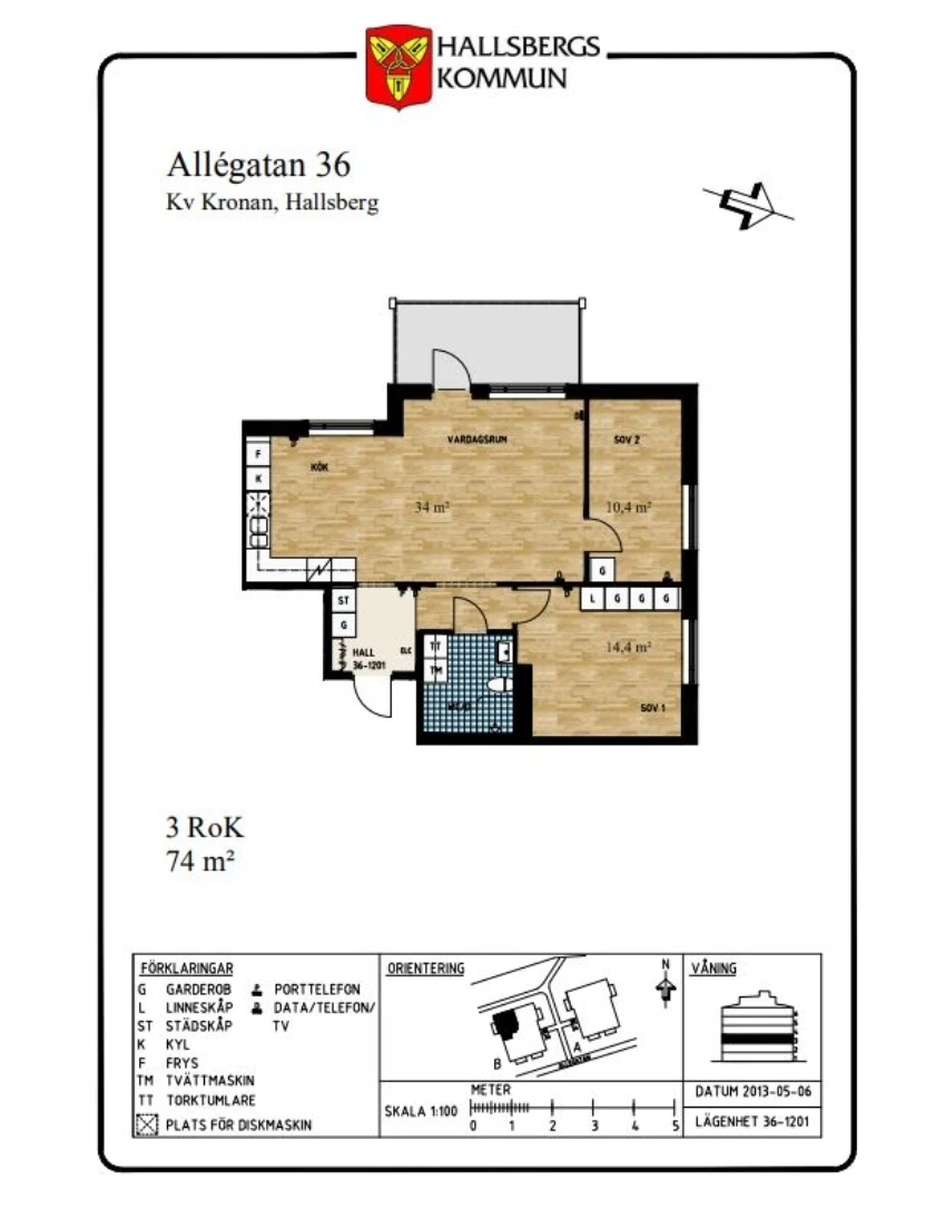 Planritning, Allégatan 36
