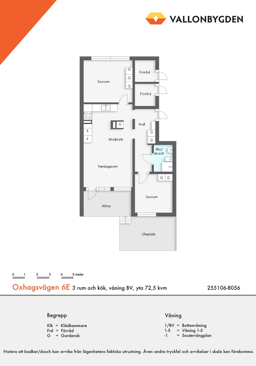 Planritning, Oxhagsvägen 6E