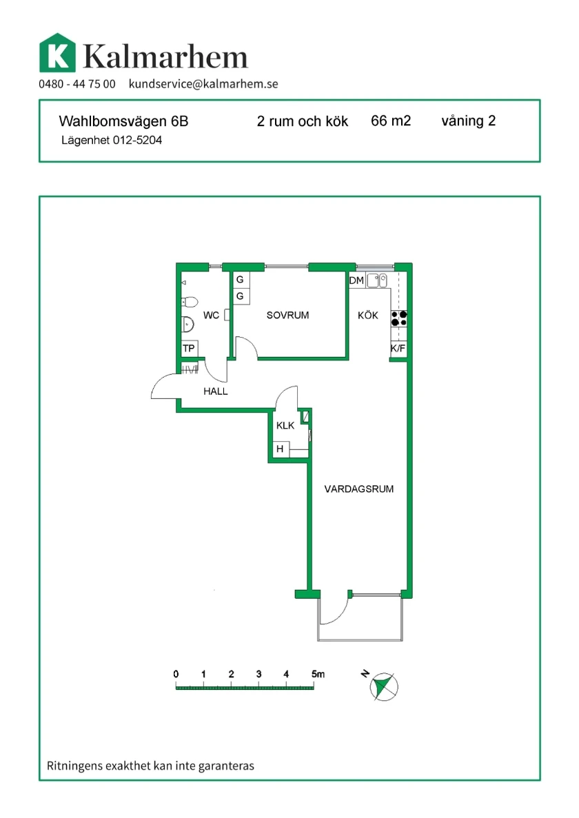 Planritning, Wahlbomsvägen 6B