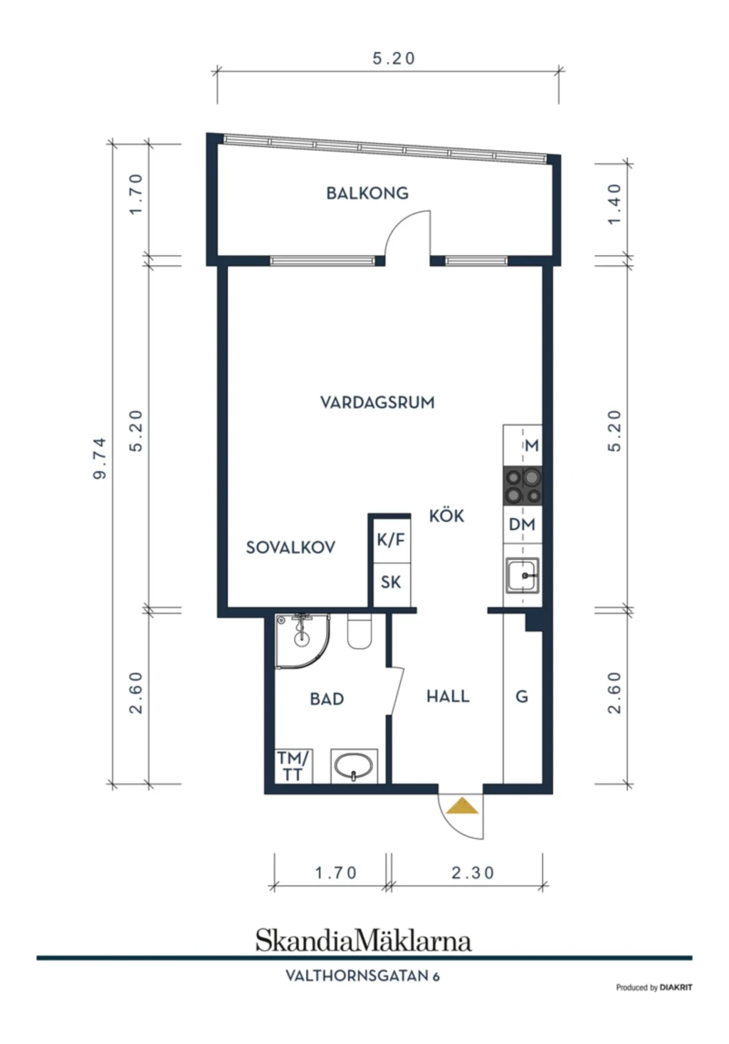 Planritning, Valthornsgatan 6