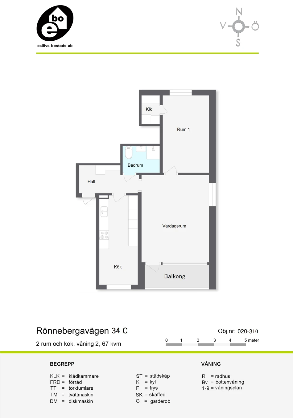 Planritning, Rönnebergavägen 34C