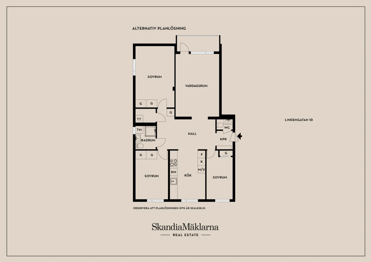 Planritning, Lindengatan 1D