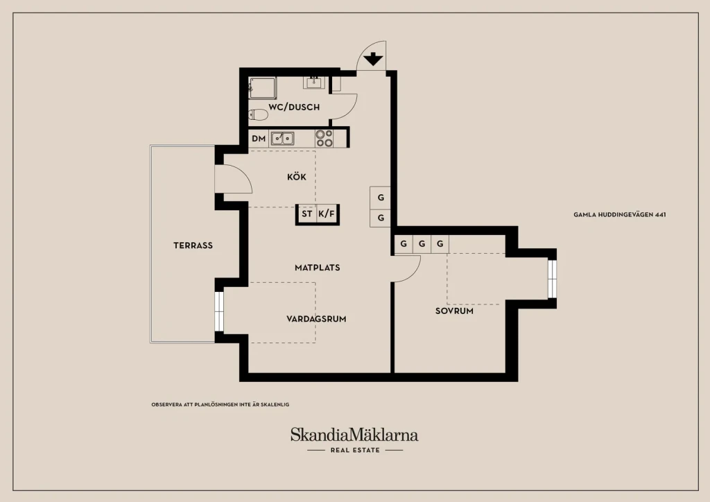 Planritning, Gamla Huddingevägen 441
