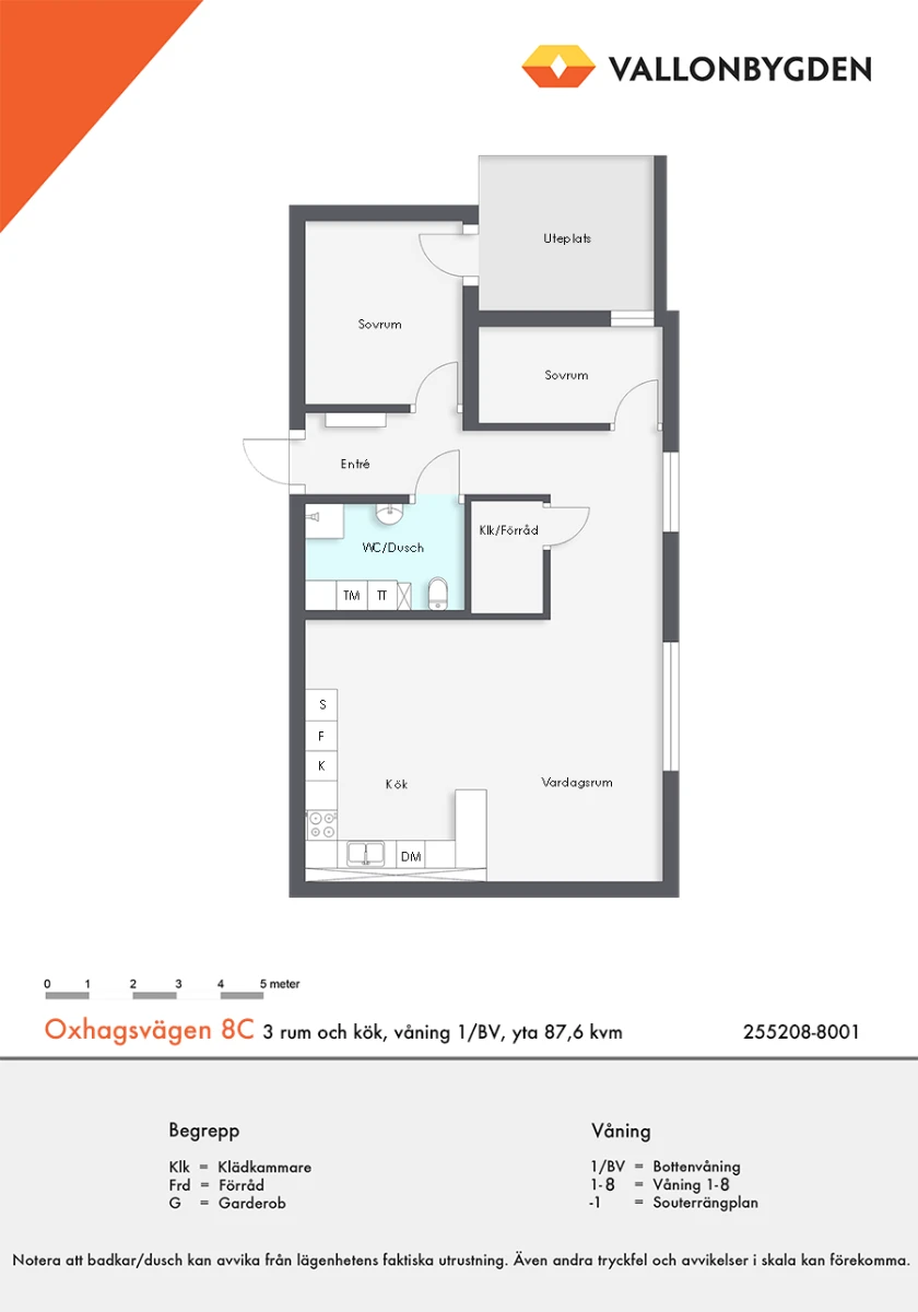 Planritning, Oxhagsvägen 8A