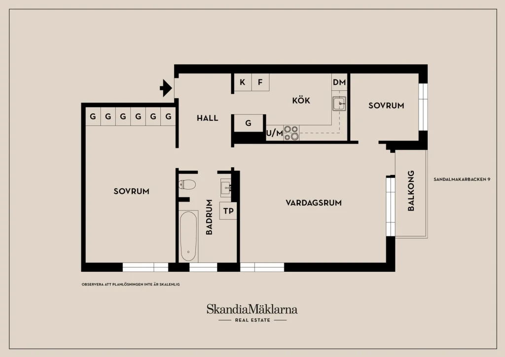 Planritning, Sandalmakarbacken 9