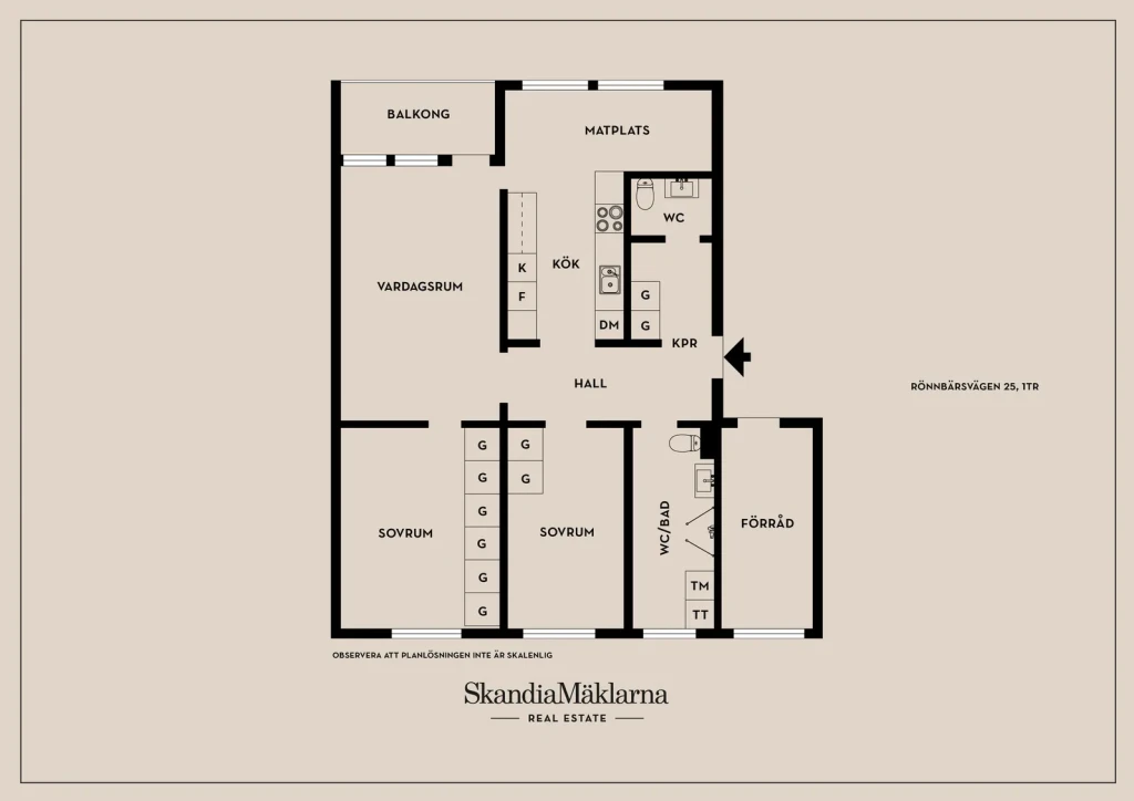 Planritning, Rönnbärsvägen 25