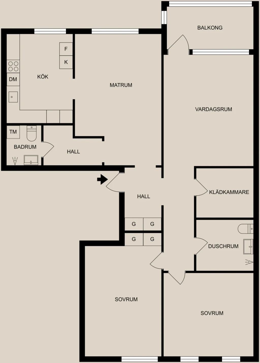 Planritning, Södra Storängsvägen 54B
