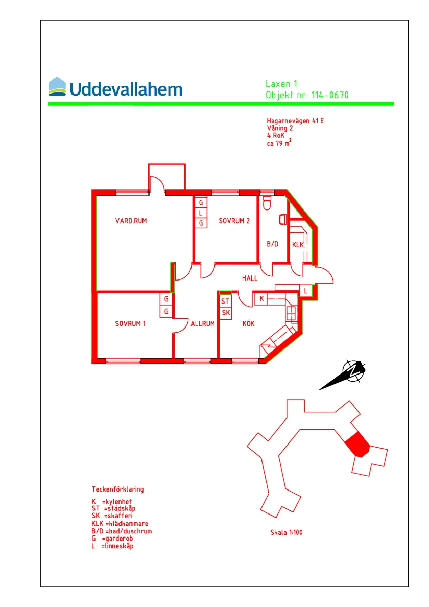 Planritning, Hagarnevägen 41E