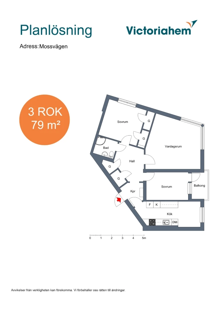 Planritning, Mossvägen 5B