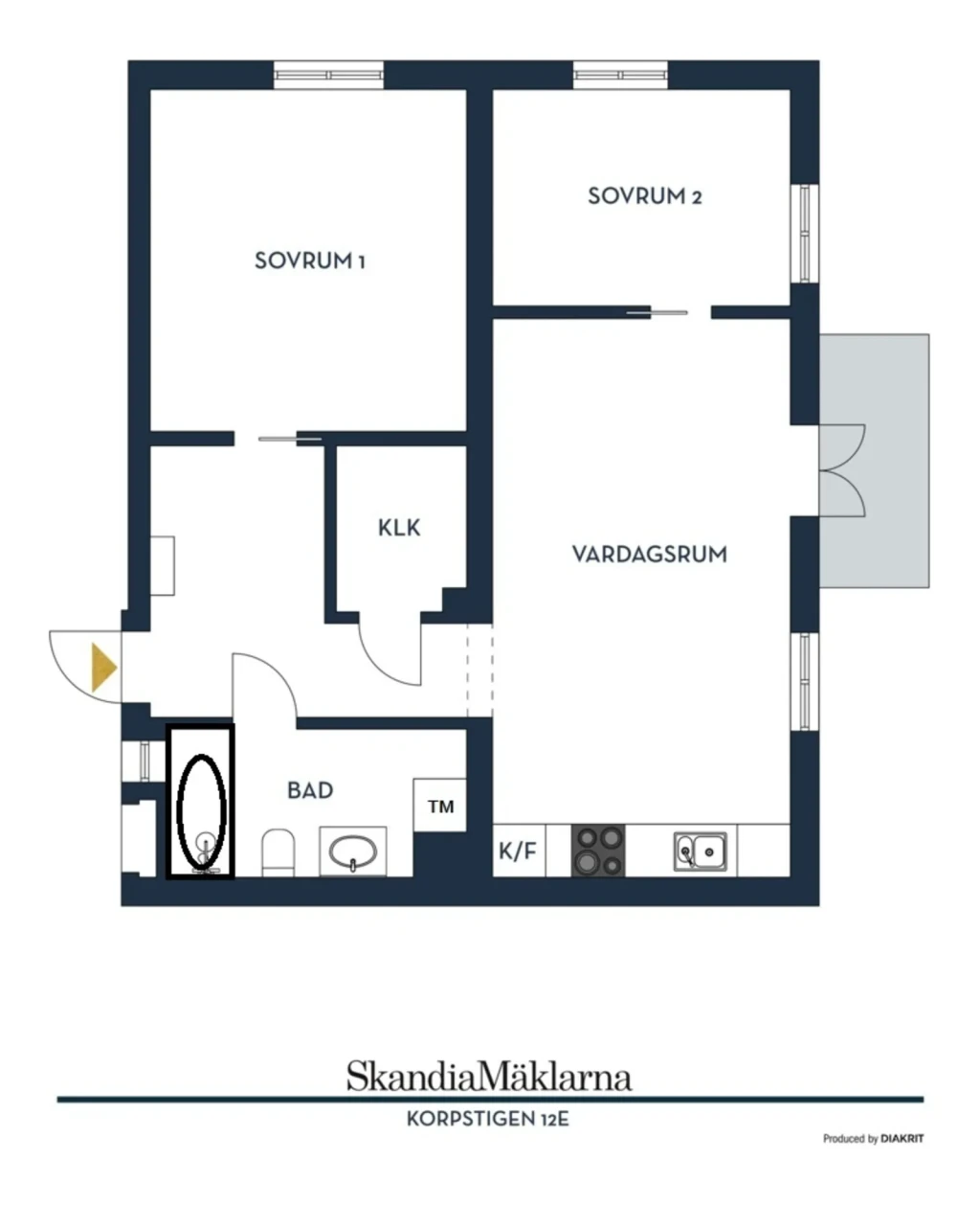 Planritning, Korpstigen 14E