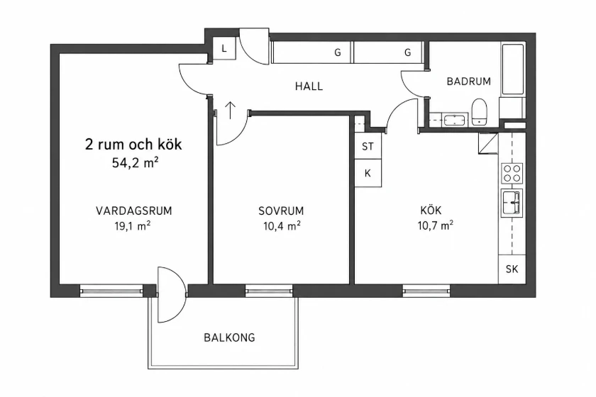 Planritning, Docentgatan 1B
