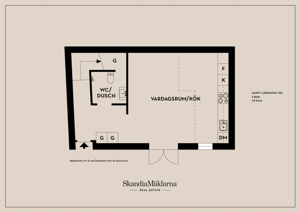 Planritning, Sankt Larsgatan 31H