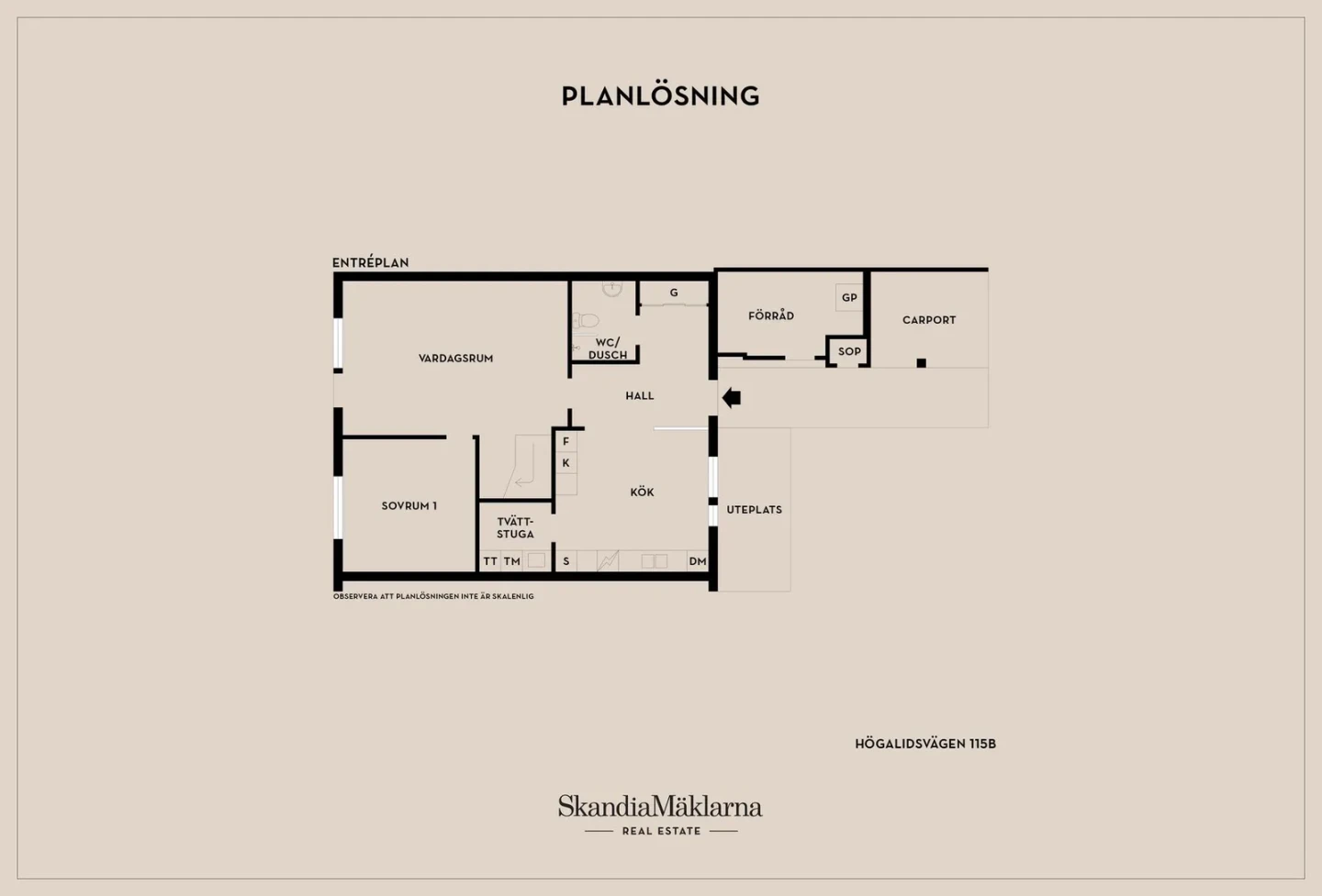 Planritning, Högalidsvägen 115B