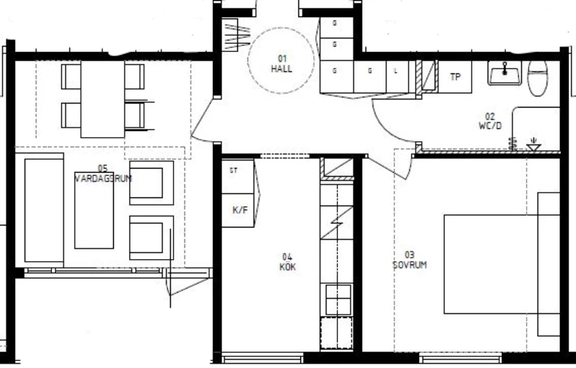Planritning, Alstigen 29F