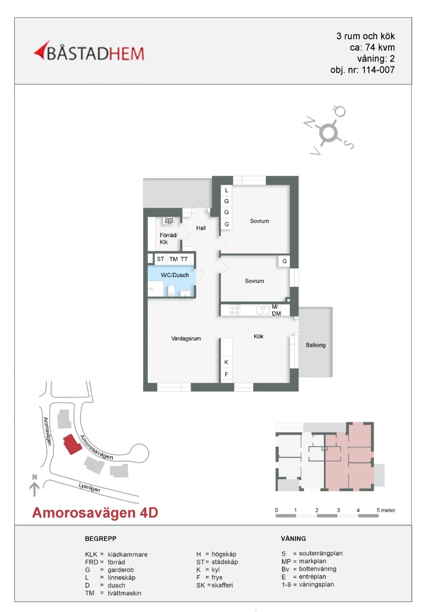Planritning, Amorosavägen 4D