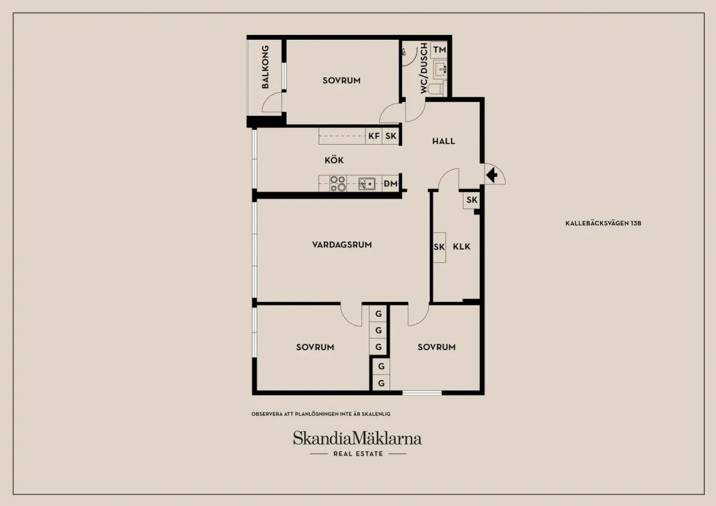 Planritning, Kallebäcksvägen 13B