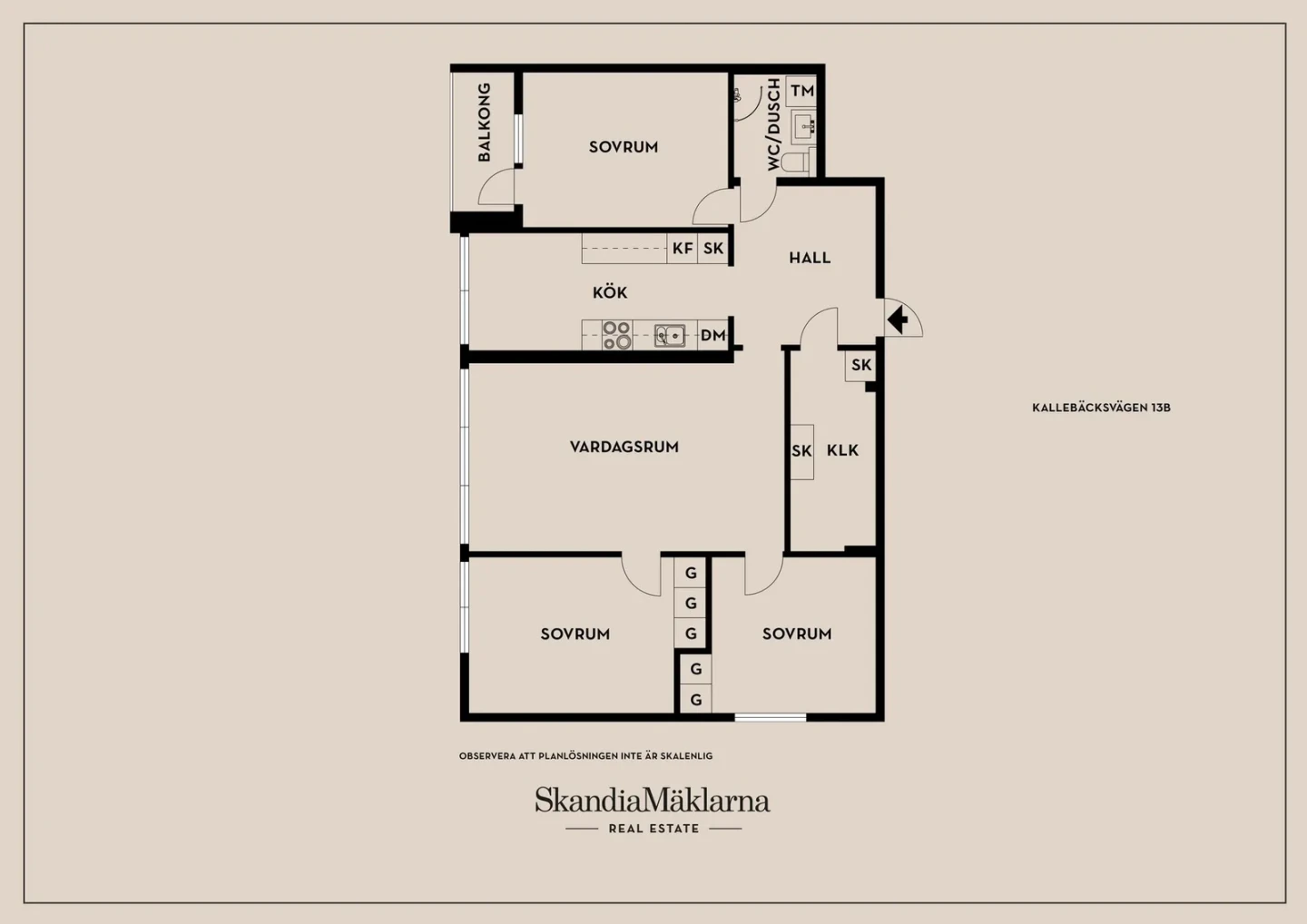 Planritning, Kallebäcksvägen 13B
