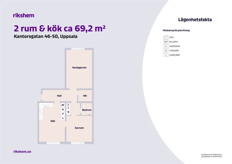 Hyresrätt med 2 rum på Kantorsgatan 46 - 410 i Uppsala, bild 4 av 4