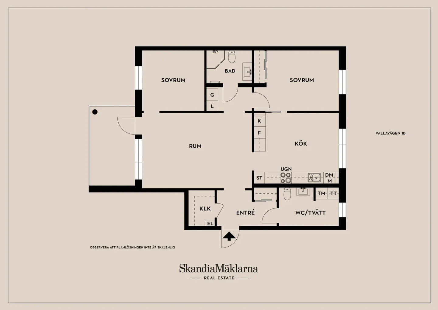 Planritning, Vallavägen 1B
