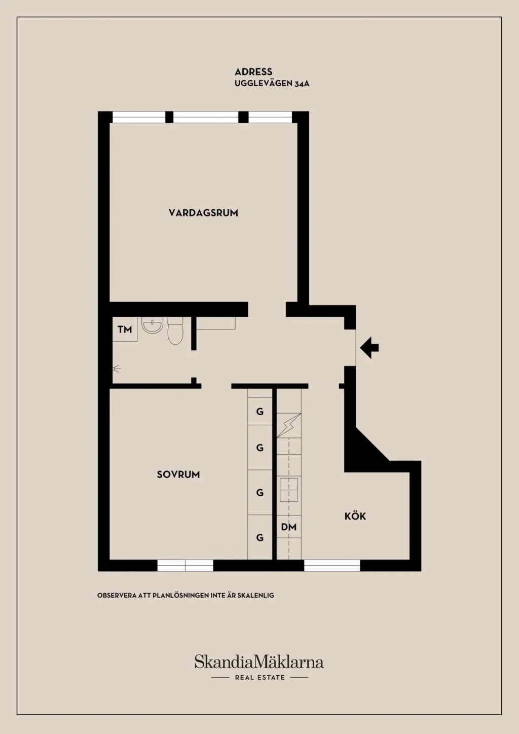 Planritning, Ugglevägen 34A