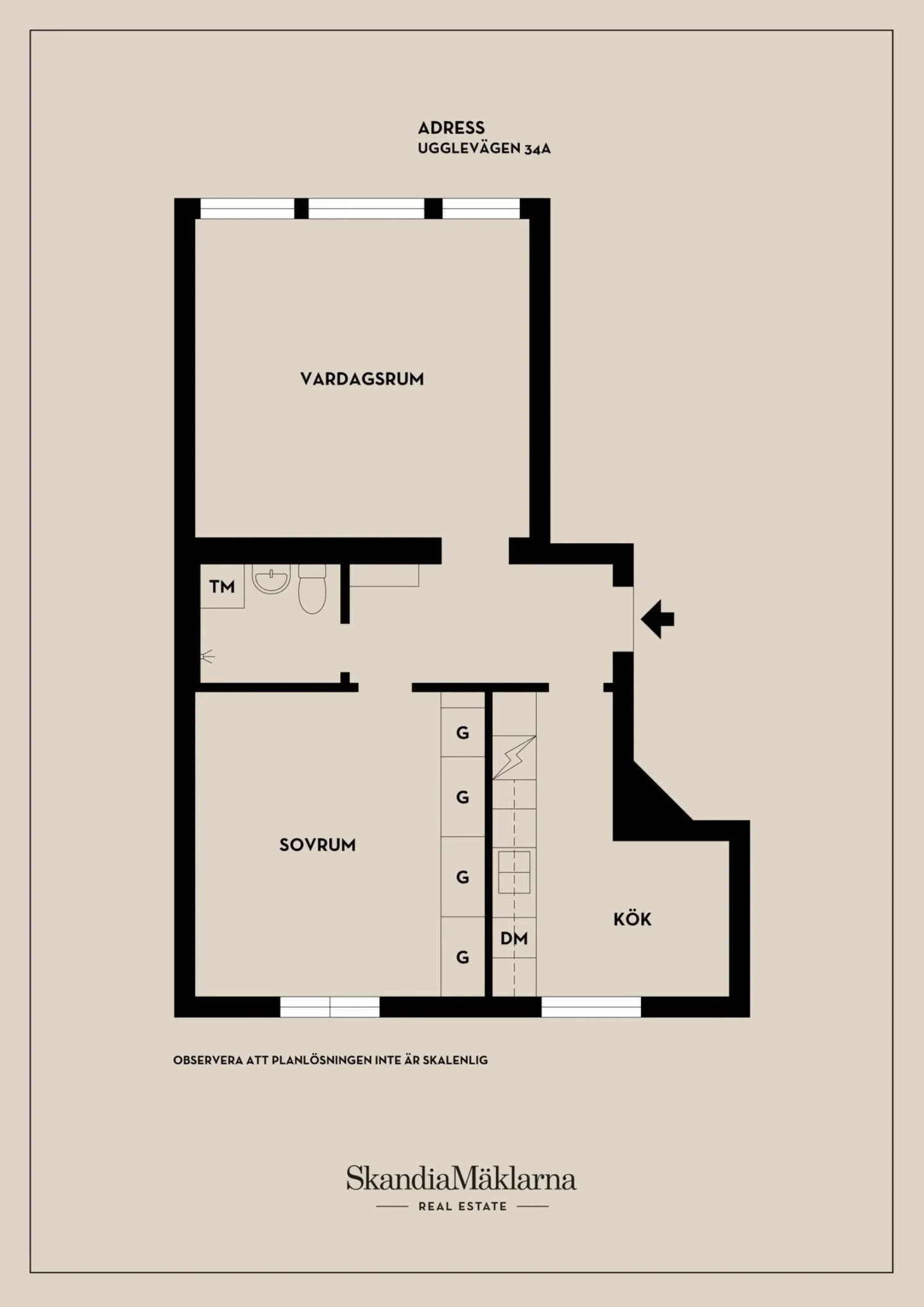 Planritning, Ugglevägen 34A