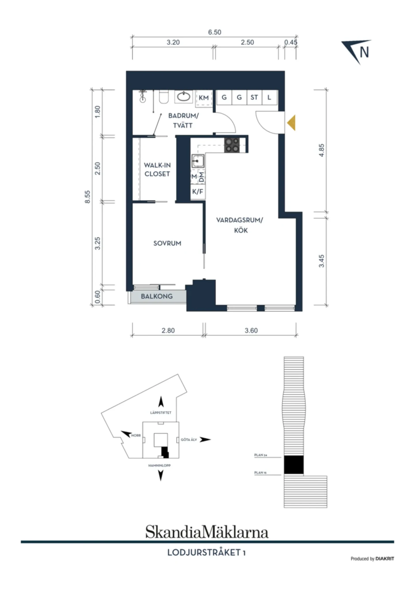 Planritning, Karlatornet (Lodjursstråket 1) vån 18