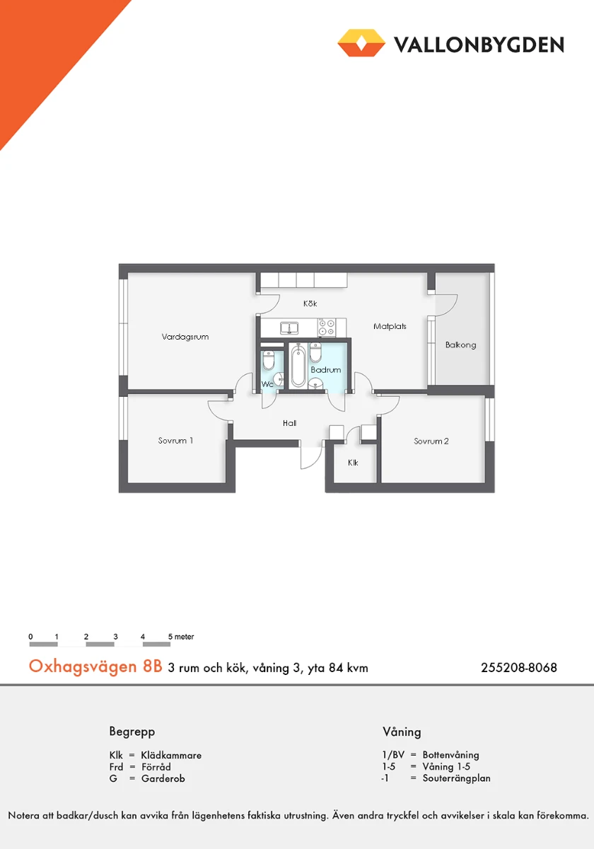 Planritning, Oxhagsvägen 8B