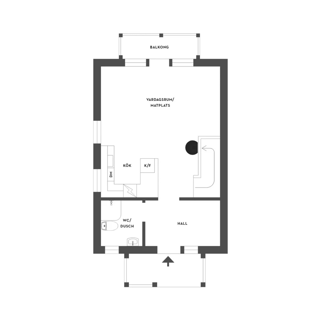 Planritning, Övre Kullstigen 18 (KF508) lght 8