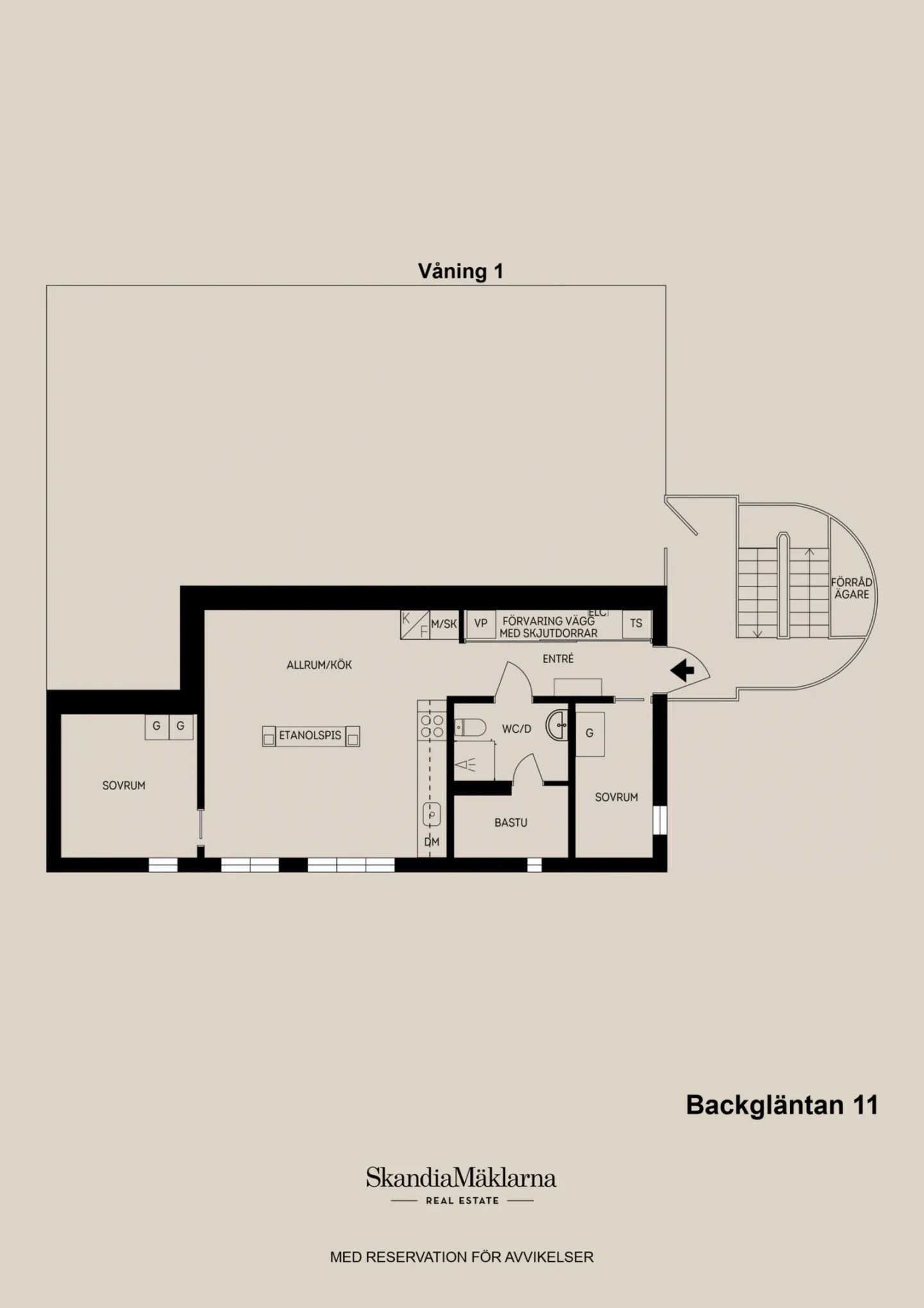 Planritning, Backgläntan 11 - Alanittislingan 21B