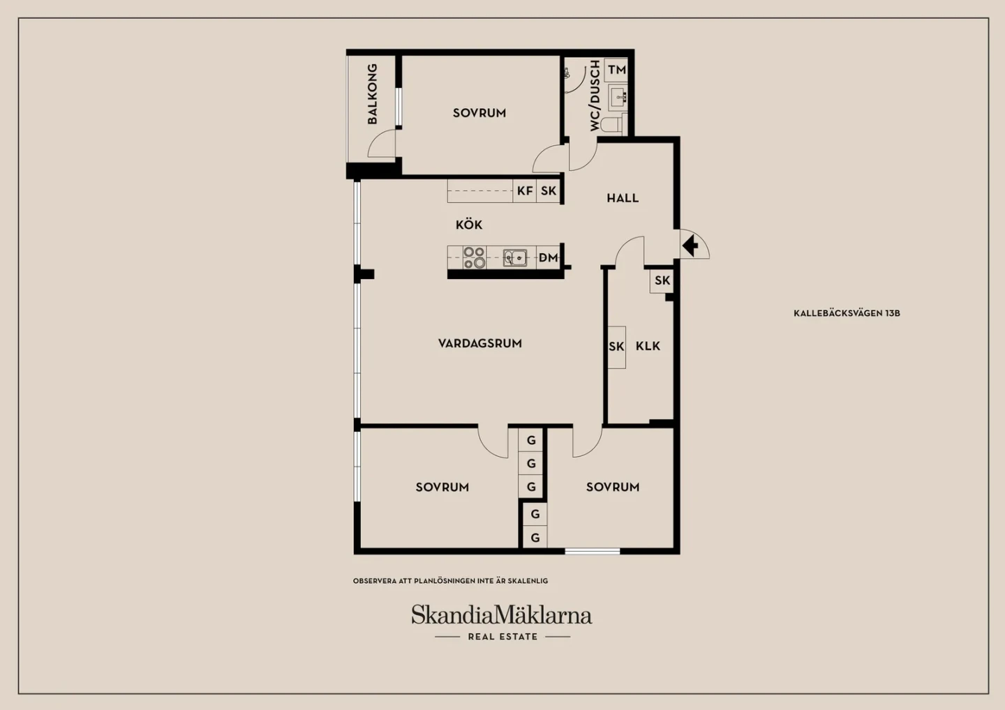 Planritning, Kallebäcksvägen 13B