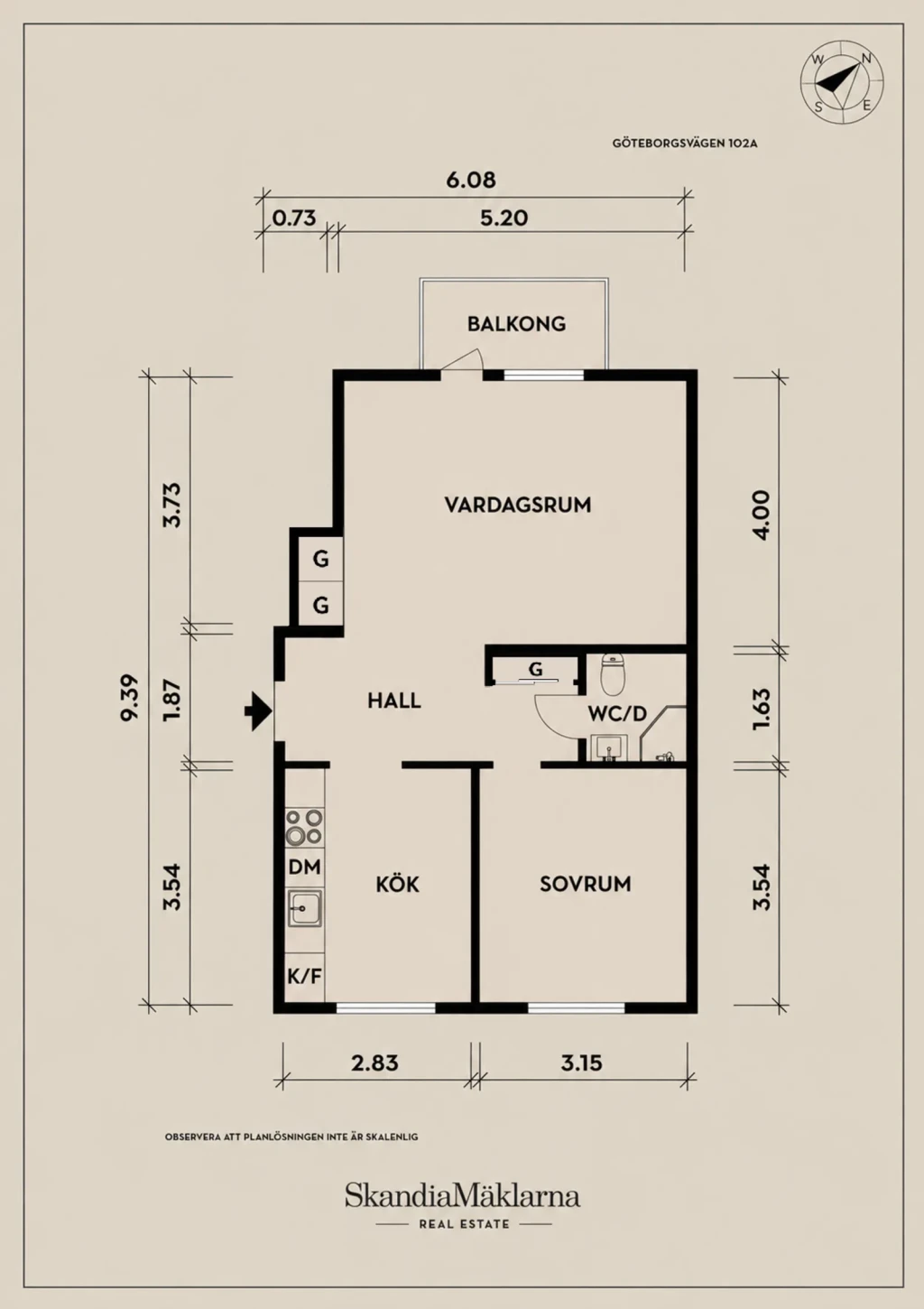 Planritning, Göteborgsvägen 102A