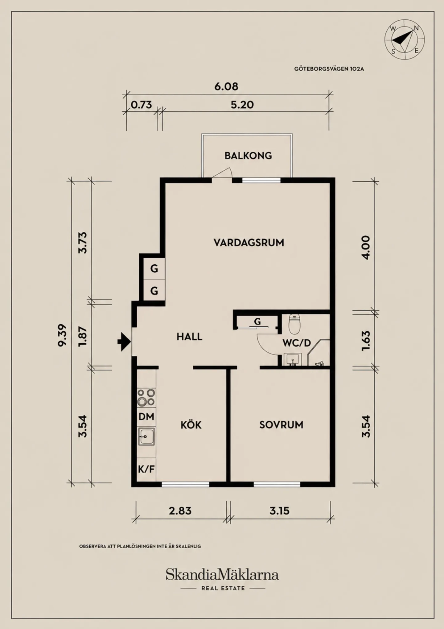 Planritning, Göteborgsvägen 102A