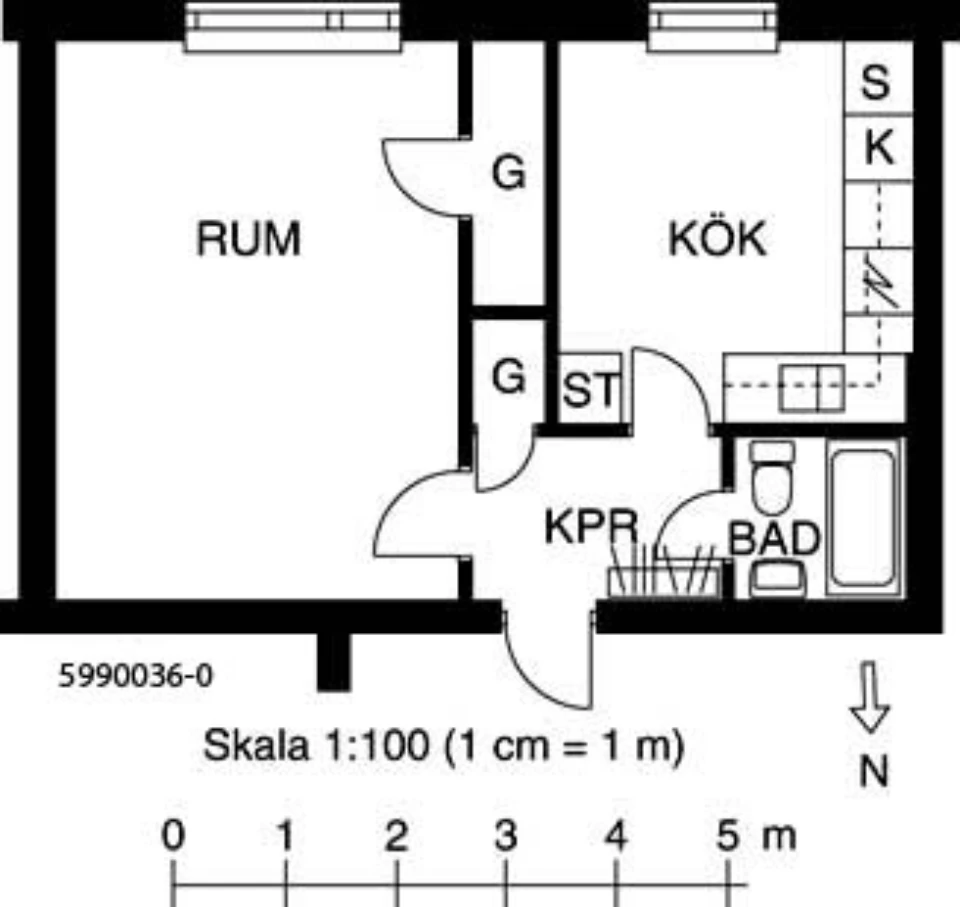 Planritning, Färjevägen 44