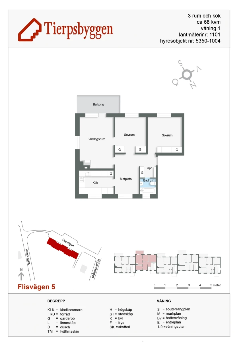 Planritning, Flisvägen 5